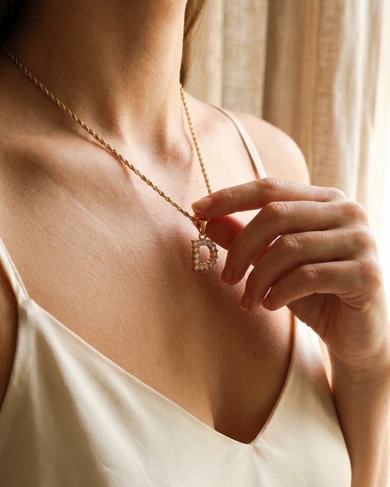 Cristal Letter Necklace